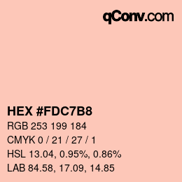 カラーコード: HEX #FDC7B8 | qconv.com