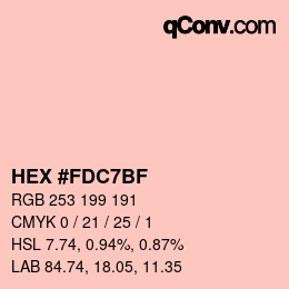 颜色代码: HEX #FDC7BF | qconv.com