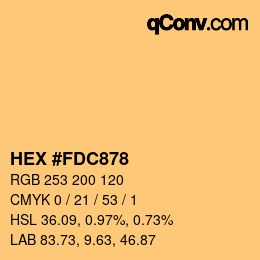 Farbcode: HEX #FDC878 | qconv.com