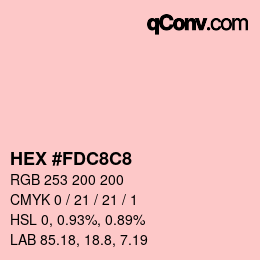 Color code: HEX #FDC8C8 | qconv.com