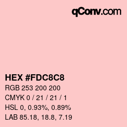 Color code: HEX #FDC8C8 | qconv.com