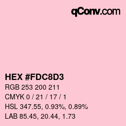 カラーコード: HEX #FDC8D3 | qconv.com