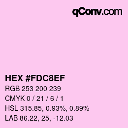 Farbcode: HEX #FDC8EF | qconv.com