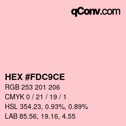 カラーコード: HEX #FDC9CE | qconv.com