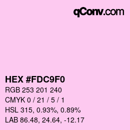 カラーコード: HEX #FDC9F0 | qconv.com