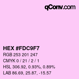 カラーコード: HEX #FDC9F7 | qconv.com