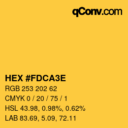 Farbcode: HEX #FDCA3E | qconv.com
