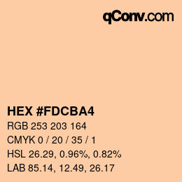 Color code: HEX #FDCBA4 | qconv.com