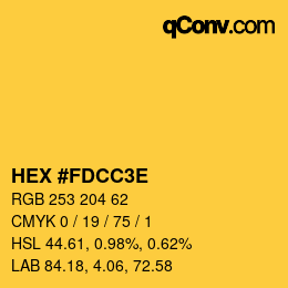 Código de color: HEX #FDCC3E | qconv.com