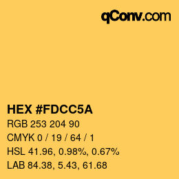 カラーコード: HEX #FDCC5A | qconv.com