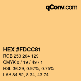 Color code: HEX #FDCC81 | qconv.com