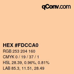 颜色代码: HEX #FDCCA0 | qconv.com