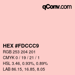 Color code: HEX #FDCCC9 | qconv.com