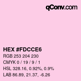 カラーコード: HEX #FDCCE6 | qconv.com