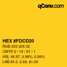 カラーコード: HEX #FDCD20 | qconv.com