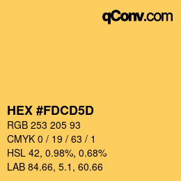 カラーコード: HEX #FDCD5D | qconv.com