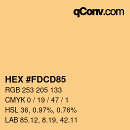 Color code: HEX #FDCD85 | qconv.com