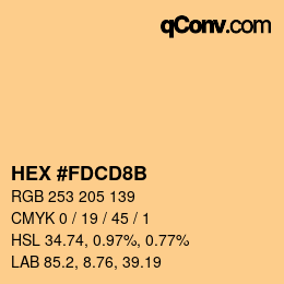 カラーコード: HEX #FDCD8B | qconv.com