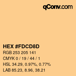 Color code: HEX #FDCD8D | qconv.com