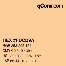 Color code: HEX #FDCD9A | qconv.com