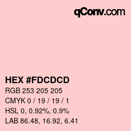 Color code: HEX #FDCDCD | qconv.com