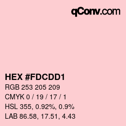 Color code: HEX #FDCDD1 | qconv.com