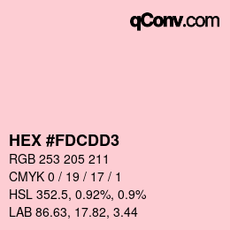 Color code: HEX #FDCDD3 | qconv.com