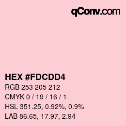 カラーコード: HEX #FDCDD4 | qconv.com