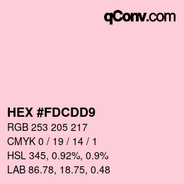 カラーコード: HEX #FDCDD9 | qconv.com