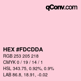カラーコード: HEX #FDCDDA | qconv.com