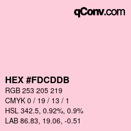 カラーコード: HEX #FDCDDB | qconv.com