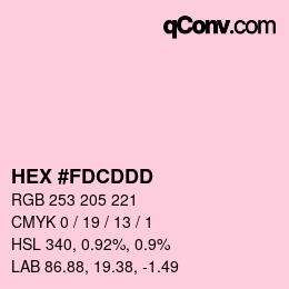 カラーコード: HEX #FDCDDD | qconv.com