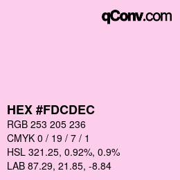 Color code: HEX #FDCDEC | qconv.com