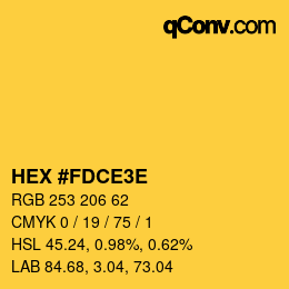 Código de color: HEX #FDCE3E | qconv.com
