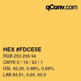 颜色代码: HEX #FDCE5E | qconv.com