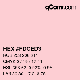颜色代码: HEX #FDCED3 | qconv.com