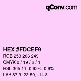 カラーコード: HEX #FDCEF9 | qconv.com