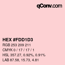 颜色代码: HEX #FDD1D3 | qconv.com