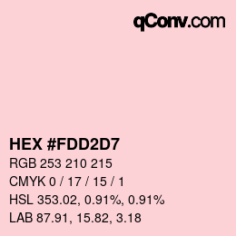 Code couleur: HEX #FDD2D7 | qconv.com