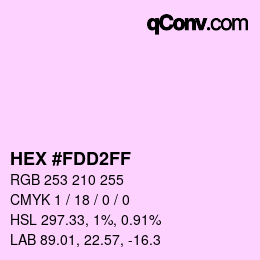 Color code: HEX #FDD2FF | qconv.com