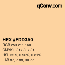 カラーコード: HEX #FDD3A0 | qconv.com