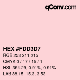 颜色代码: HEX #FDD3D7 | qconv.com