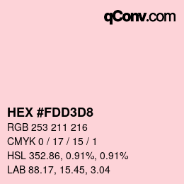 カラーコード: HEX #FDD3D8 | qconv.com