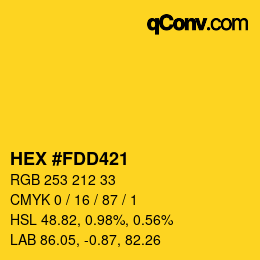 颜色代码: HEX #FDD421 | qconv.com