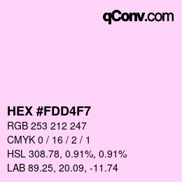 Color code: HEX #FDD4F7 | qconv.com