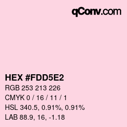 Color code: HEX #FDD5E2 | qconv.com