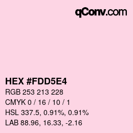 Color code: HEX #FDD5E4 | qconv.com