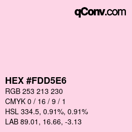 カラーコード: HEX #FDD5E6 | qconv.com