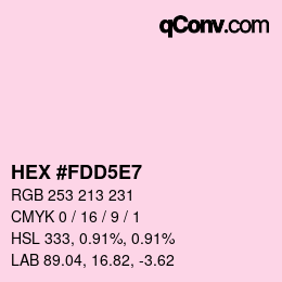 Color code: HEX #FDD5E7 | qconv.com