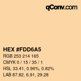 Color code: HEX #FDD6A5 | qconv.com